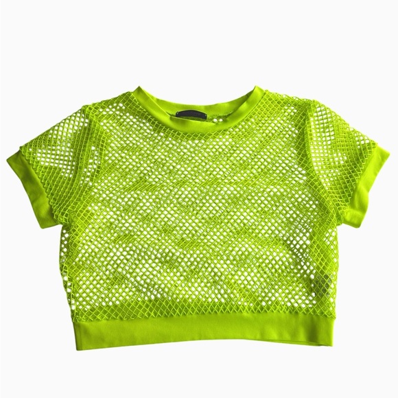 Avidlove Women’s Fishnet Crop Top Short Sleeve Mesh Shirt - Size Medium - Picture 4 of 5